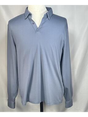 Charles Tyrwhitt 1/4 Button Cotton Casual Shirt Blue Mens M